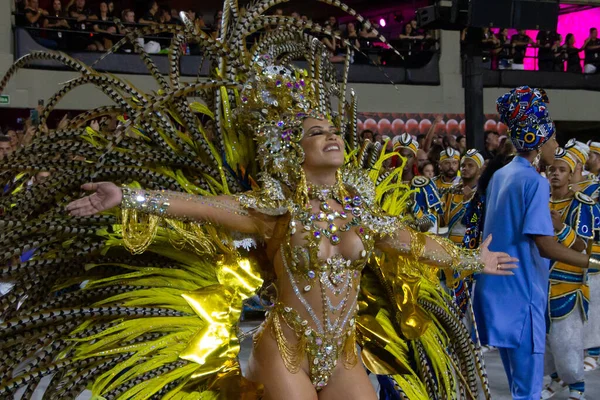 Ρίο Ντε Τζανέιρο Καρναβάλι Παρέλαση Του Paraiso Tuiuti Samba Σχολείο — Φωτογραφία Αρχείου