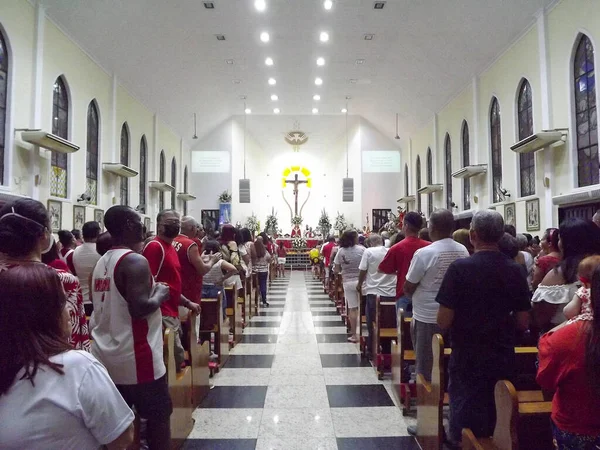 Religion Devotees Supporters Participate Mass Honor Saint Sao Jorge April — Stock Photo, Image