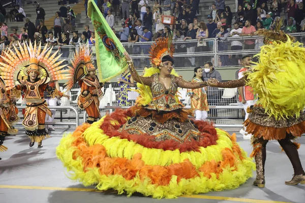 Sao Paulo Carnival Paulistana Samba School Parade Access Group April — стоковое фото