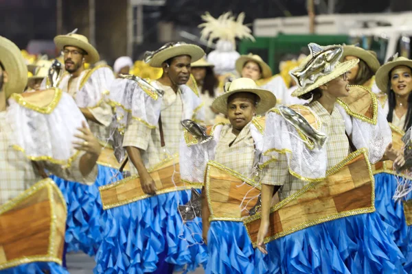 Sao Paulo Carnival Perola Negra Samba School Parade Access Group — стоковое фото