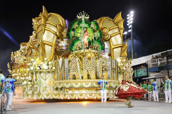 Sao Paulo Carnival Special Group Parade Mancha Verde Samba School — стоковое фото