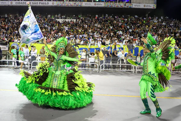 Grupo Especial Carnaval Sao Paulo Desfile Escuela Samba Mancha Verde — Foto de Stock