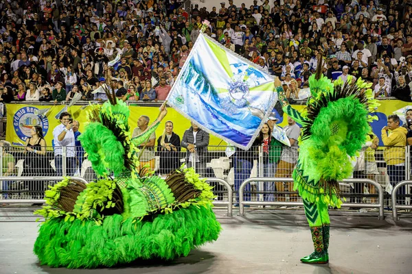 Sao Paulo Carnival Special Group Parade Mancha Verde Samba School — стоковое фото