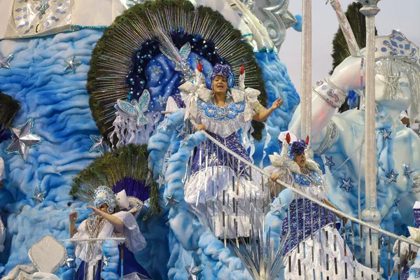 Sao Paulo Carnival Special Group Parade Academicos Tatuape Samba School — стоковое фото