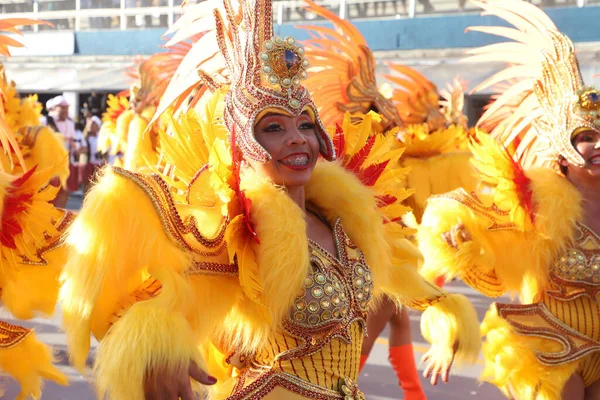 Grupo Especial Carnaval São Paulo Desfile Dragoes Real Samba School — Fotografia de Stock