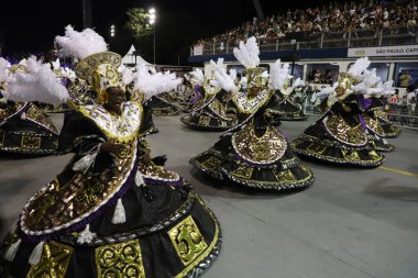 Sao Paulo Karnaval Özel Grubu: Vai-Vai Samba Okulu Geçidi. 23 Nisan 2022, Sao Paulo, Brezilya: Sao-Vai samba okulu geçit töreni Sao Paulo Karnaval Özel Grubu 'nun ikinci günü, Anhembi Sambadrome, Sao Paulo, 23 Cumartesi günü). 