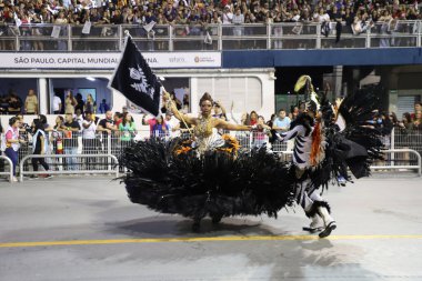Sao Paulo Karnaval Özel Grubu: Vai-Vai Samba Okulu Geçidi. 23 Nisan 2022, Sao Paulo, Brezilya: Sao-Vai samba okulu geçit töreni Sao Paulo Karnaval Özel Grubu 'nun ikinci günü, Anhembi Sambadrome, Sao Paulo, 23 Cumartesi günü). 