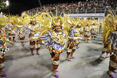 Sao Paulo Karnaval Özel Grubu: Vai-Vai Samba Okulu Geçidi. 23 Nisan 2022, Sao Paulo, Brezilya: Sao-Vai samba okulu geçit töreni Sao Paulo Karnaval Özel Grubu 'nun ikinci günü, Anhembi Sambadrome, Sao Paulo, 23 Cumartesi günü). 