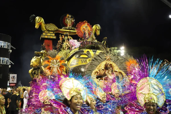 Sao Paulo Carnival Special Group Parade Vai Vai Samba School — стоковое фото
