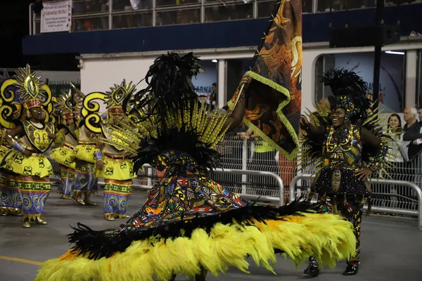 Grupo Especial Carnaval Sao Paulo Desfile Escuela Vai Vai Samba — Foto de Stock