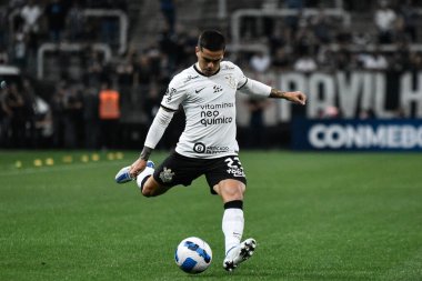 Libertadores Futbol Kupası - Grup Sahnesi: Korintliler Boca Juniors 'a karşı. 26 Nisan 2022, Sao Paulo, Brezilya: Arjantinli Korinliler ve Boca Juniors arasındaki futbol maçı Libertadores Futbol Kupası 'nın üçüncü turu için geçerli.