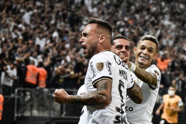 Libertadores Futbol Kupası - Grup Sahnesi: Korintliler Boca Juniors 'a karşı. 26 Nisan 2022, Sao Paulo, Brezilya: Arjantinli Korinliler ve Boca Juniors arasındaki futbol maçı Libertadores Futbol Kupası 'nın üçüncü turu için geçerli.
