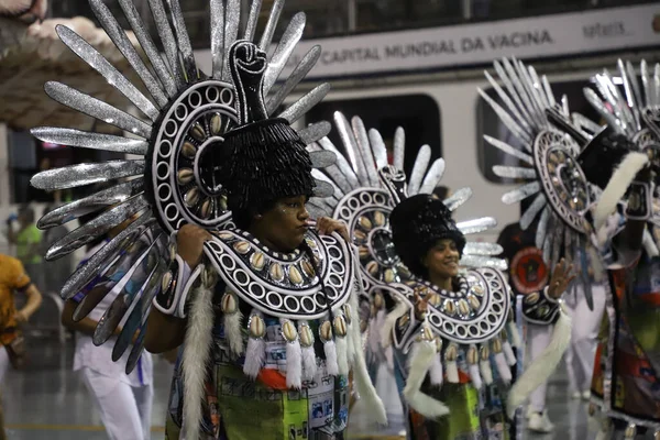 Parade Samba Schools Champion Sao Paulo Carnival Access Group April — ストック写真