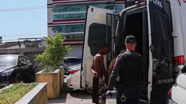 Hırsız Mahkumların Benfica Hapishanesi Nakli Nisan 2022 Rio Janeiro Brezilya — Stok fotoğraf