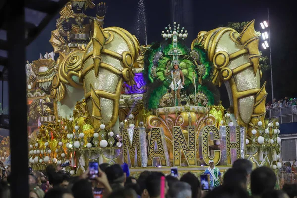 Parade Samba Schools Champion Sao Paulo Carnival Special Group April — стоковое фото