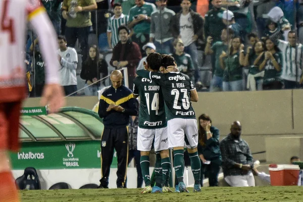 April 2022 Barueri Sao Paulo Brasilien Fotbollsmatch Mellan Palmeiras Och — Stockfoto