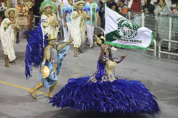 Parade Samba Schools Champion Sao Paulo Carnival Special Group April — Stock Photo, Image