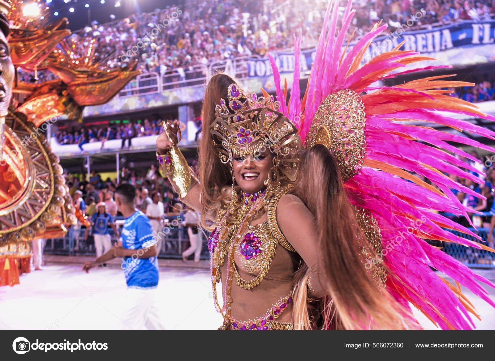 Parade Samba School Beija Flor Special Group Carnival Rio Janeiro.