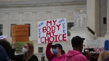 Protest in front of US Supreme Court over Roe V. Wade. May 3, 2022, Washington DC, Maryland, USA: Outside of the United States Supreme Court in Washington DC, protestors have gathered to voice their response to the leaked ruling