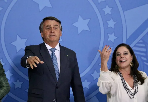 Brasiliens President Jair Bolsonaro Ceremoni För Nya Leveranserna Inkomst Och — Stockfoto