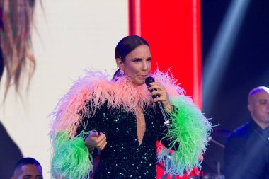 Rio Rock 'ta Ivete Sangalo. 6 Mayıs 2022, Rio de Janeiro, Brezilya: Eylül 'de Rio 2022' de gerçekleşecek Rock konulu bir basın toplantısı sonrasında Brezilyalı şarkıcı Ivete Sangalo ile birlikte gösteri. Sangalo Dünya Sahnesi 'nde sahne alacak. 