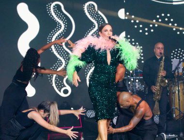 Rio Rock 'ta Ivete Sangalo. 6 Mayıs 2022, Rio de Janeiro, Brezilya: Eylül 'de Rio 2022' de gerçekleşecek Rock konulu bir basın toplantısı sonrasında Brezilyalı şarkıcı Ivete Sangalo ile birlikte gösteri. Sangalo Dünya Sahnesi 'nde sahne alacak. 