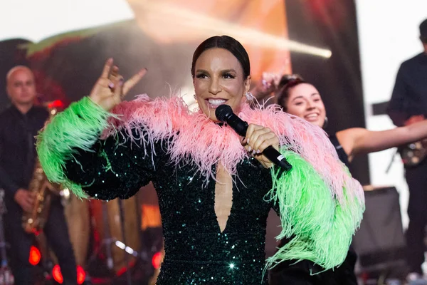 Rio Rock 'ta Ivete Sangalo. 6 Mayıs 2022, Rio de Janeiro, Brezilya: Eylül 'de Rio 2022' de gerçekleşecek Rock konulu bir basın toplantısı sonrasında Brezilyalı şarkıcı Ivete Sangalo ile birlikte gösteri. Sangalo Dünya Sahnesi 'nde sahne alacak. 