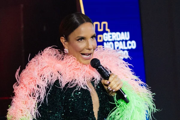 Rio Rock 'ta Ivete Sangalo. 6 Mayıs 2022, Rio de Janeiro, Brezilya: Eylül 'de Rio 2022' de gerçekleşecek Rock konulu bir basın toplantısı sonrasında Brezilyalı şarkıcı Ivete Sangalo ile birlikte gösteri. Sangalo Dünya Sahnesi 'nde sahne alacak. 