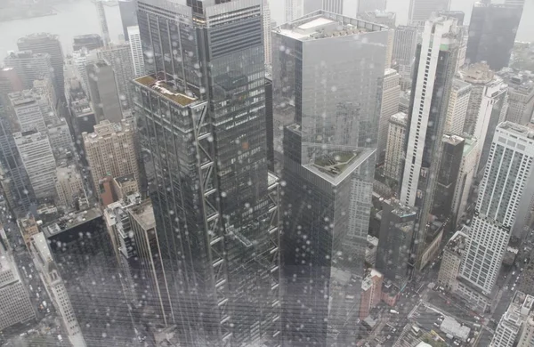 360 Flygfoto Över New York City Skyline Från One World — Stockfoto