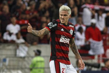 Libertadores Futbol Kupası - Grup Sahnesi: Flamengo Universidad Catolica 'ya karşı. 17 Mayıs 2022, Rio de Janeiro, Brezilya: Flamengo ve Universidad Catolica (Şili) arasındaki futbol maçı, H Grubu Libertadores Futbol Kupası 'nın 5. turu için geçerlidir.