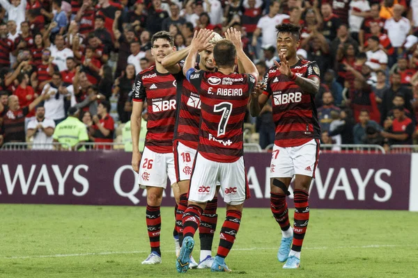 Libertadores Futbol Kupası - Grup Sahnesi: Flamengo Universidad Catolica 'ya karşı. 17 Mayıs 2022, Rio de Janeiro, Brezilya: Flamengo ve Universidad Catolica (Şili) arasındaki futbol maçı, H Grubu Libertadores Futbol Kupası 'nın 5. turu için geçerlidir.