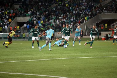 Libertadores Futbol Kupası - Grup Sahnesi: Palmeras Emelec 'e karşı. 18 Mayıs 2022, Sao Paulo, Brezilya: Libertadores Futbol Kupası 'nın 5. turu için Palmeiras ve Emelec arasında oynanan futbol maçı Allianz Parque Stadyumu' nda yapıldı.