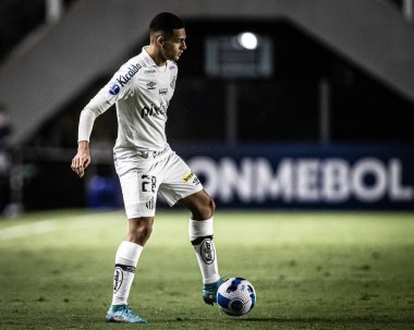 Sudamericana Futbol Kupası - Grup Sahnesi: Santos, Union La Calera 'ya karşı. 18 Mayıs 2022, Santos, Sao Paulo, Brezilya: Santos ve Union La Calera (Şili) arasındaki futbol maçı, Sudamericana Futbol Kupası C Grubu 'nun beşinci turu için geçerlidir.