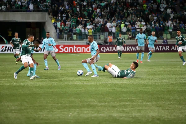 Libertadores Futbol Kupası - Grup Sahnesi: Palmeras Emelec 'e karşı. 18 Mayıs 2022, Sao Paulo, Brezilya: Libertadores Futbol Kupası 'nın 5. turu için Palmeiras ve Emelec arasında oynanan futbol maçı Allianz Parque Stadyumu' nda yapıldı.