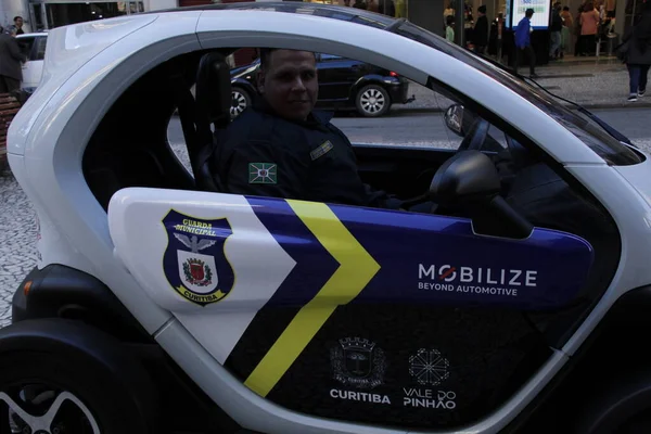 Electric Cars Municipal Guard Curitiba May 2022 Curitiba Parana Brazil — Stockfoto