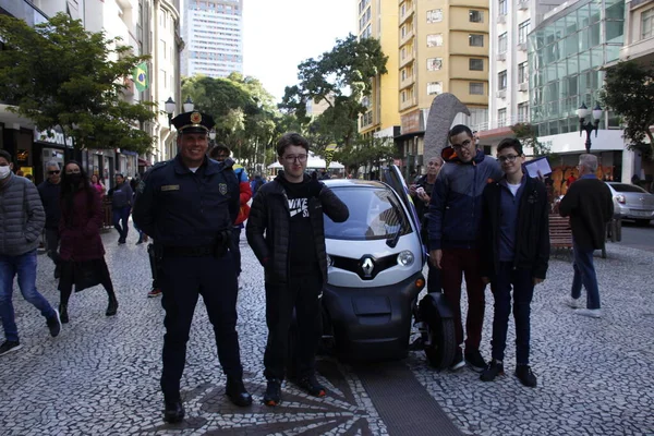 Electric Cars Municipal Guard Curitiba May 2022 Curitiba Parana Brazil — 图库照片