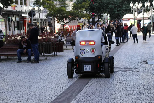 Electric Cars Municipal Guard Curitiba May 2022 Curitiba Parana Brazil — Stok fotoğraf