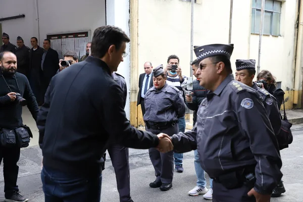 Entrega 490 Subfusiles Policía Militar Sao Paulo Por Gobernador Los —  Fotos de Stock