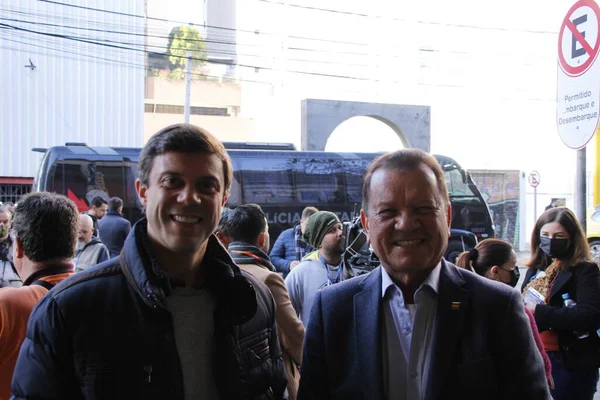 Brezilya Cumhurbaşkanı Jair Bolsonaro Mart Curitiba Adına Düzenlenen Etkinliğe Katıldı — Stok fotoğraf