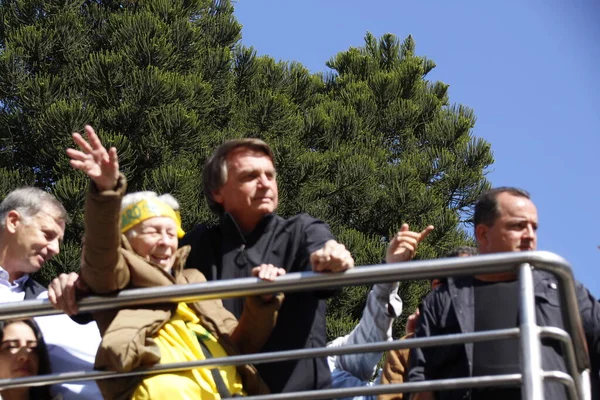 Πρόεδρος Της Βραζιλίας Jair Bolsonaro Συμμετέχει Στην 28Η Μαρτίου Για — Φωτογραφία Αρχείου