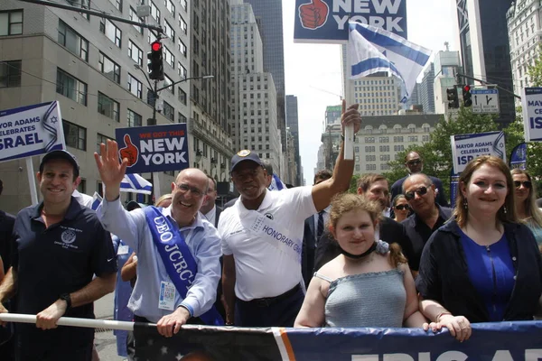 Prefeito Nova York Eric Adams Convidados Israel Parade 2022 Maio — Fotografia de Stock