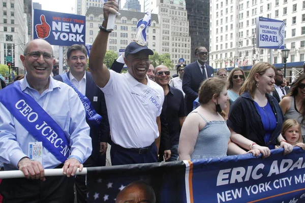 Prefeito Nova York Eric Adams Convidados Israel Parade 2022 Maio — Fotografia de Stock