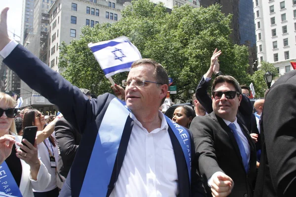 Ministro Defesa Israel Benny Gantz Convidados Israel Parade 2022 Maio — Fotografia de Stock