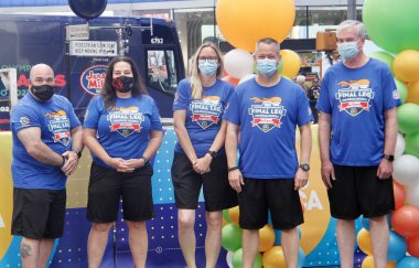 ABC Günaydın Amerika programında 2022 Özel Olimpiyatlar için Meşale Koşusu Son Bacak. 24 Mayıs 2022, New York, ABD: 2022 Özel Olimpiyatlar için Meşale Çalıştırma Son Bacağı)