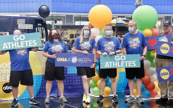 ABC Günaydın Amerika programında 2022 Özel Olimpiyatlar için Meşale Koşusu Son Bacak. 24 Mayıs 2022, New York, ABD: 2022 Özel Olimpiyatlar için Meşale Çalıştırma Son Bacağı)