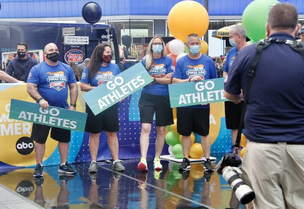 ABC Günaydın Amerika programında 2022 Özel Olimpiyatlar için Meşale Koşusu Son Bacak. 24 Mayıs 2022, New York, ABD: 2022 Özel Olimpiyatlar için Meşale Çalıştırma Son Bacağı)