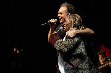 Vibra Open Air, Sao Paulo 'daki Jokey Kulübü' nde düzenlenmektedir. 26 Mayıs 2022, Sao Paulo, Brezilya: Vibra Open Air sırasında bir film gösteriliyor, açık hava sineması dünyanın en büyük açık hava sineması, açık hava film gösterimlerini karıştırıyor.