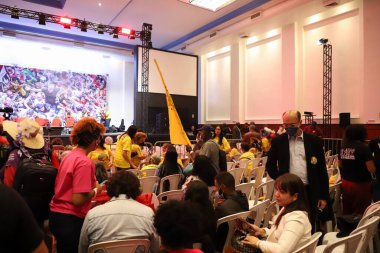 Eski Cumhurbaşkanı Lula, Sao Paulo 'daki Casa de Portugal' da popüler hareketlerle bir araya geldi. 27 Mayıs 2022, Sao Paulo, Brezilya: Eski Cumhurbaşkanı Luiz Inacio Lula da Silva, Cumhurbaşkanlığı ön adayı