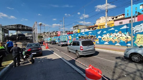 Sao Paulo Virada Cultura Için Boi Mirim Sahne Kurulumu Mayıs — Stok fotoğraf