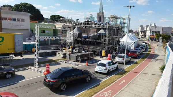 Sao Paulo Virada Cultura Için Boi Mirim Sahne Kurulumu Mayıs — Stok fotoğraf